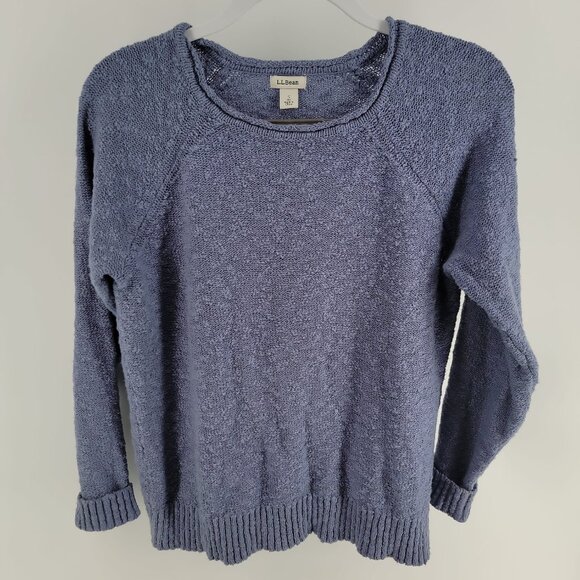 L.L.Bean Lightweight Cotton Knit Sweater | Blue | Small - Picture 2 of 7